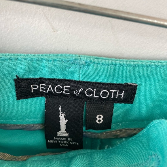 Peace of Cloth, women’s 8, aqua turquoise trousers cotton spandex business work - Picture 3 of 9